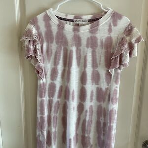 Knox Rose Mauve and White Tie-Dye Top
